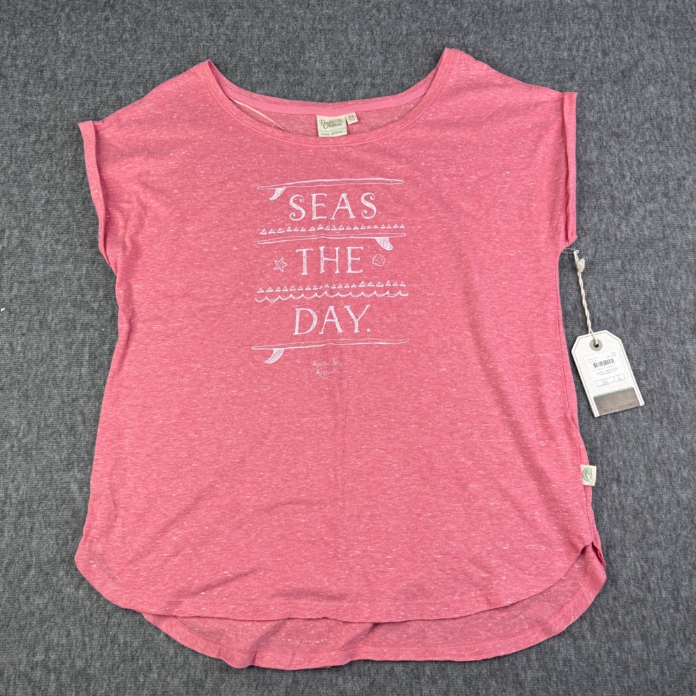 Pacific Creations "Seas The Day" Coral Beach T-Shirt Womens Size XL NEW NWT‎